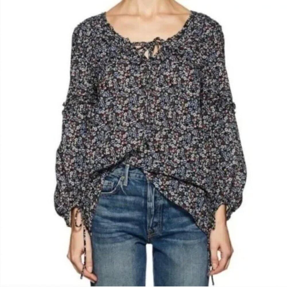 Derek Lam 10 Crosby Floral Print Cotton Blouse - Picture 1 of 8